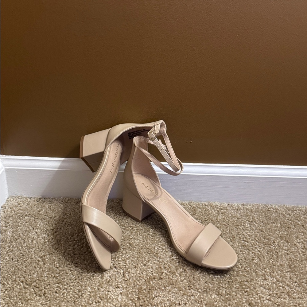 Madden Girl Cream Block Heel Sandals